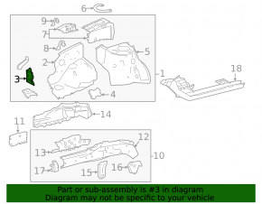 Left front fender apron bracket for Toyota Corolla 14-19