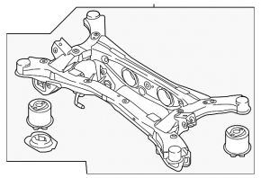 Rear subframe for Kia Sportage 23-26 HEV FWD