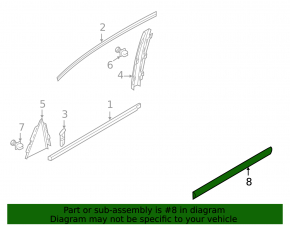 Door trim lower rear left VW Passat b8 16-19 USA chrome