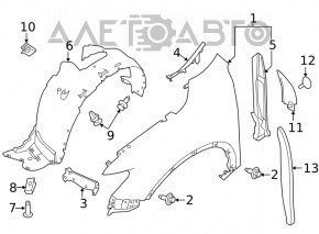 Left windshield wiper seal for Nissan Rogue 14-20