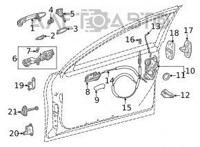 Lower front left door hinge for Lexus UX200 UX250h 19-26