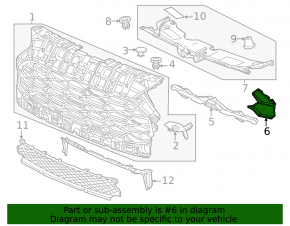 Right radiator grille deflector Honda HR-V 23-25 Ex-l, outer, Lx, outer