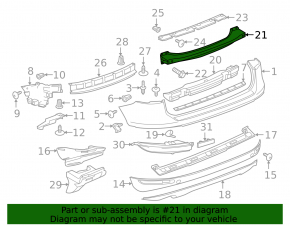 Rear bumper reinforcement VW Touareg 11-16 without towbar