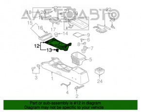 Mitsubishi Galant 08-12 center console trim black, wood insert, scratches, broken fasteners