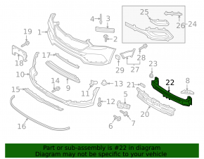 Front bumper reinforcement Hyundai Santa FE Sport 17-18 rest usa, under radar