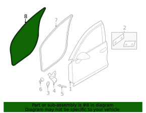 Front left door seal for Porsche Cayenne 958 11-14