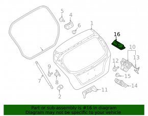 Ford C-max MK2 13-18 tailgate release button