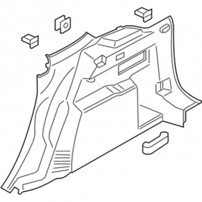 Right arch trim Ford Escape MK3 13-19 black
