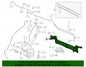 Windscreen wiper trapezoid with motor Mazda 6 18-21