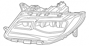Front right headlight complete Lincoln MKZ 17-20 level 7, LED, type 2