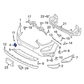 Front bumper plug right Ford Ecosport 19-22