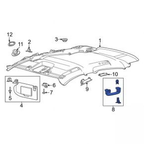 Front right ceiling handle Ford Mustang Mach-E 21-23 light gray