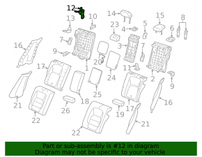 Left Rear Row Backrest Adjustment Mechanism Jaguar F-Pace X761 17-20