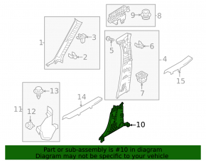 Mazda CX-50 23-25 black lower left center pillar trim