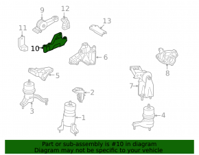 Engine mount bracket right upper Toyota Highlander 11-13 hybrid