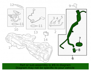Fuel filler neck BMW 5 F10 11-16