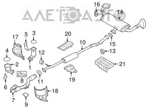 Rear catalytic converter Nissan Murano z52 15-22