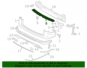 Rear bumper center mount for VW Atlas 21-25