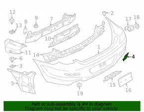 BMW 6 Series F06 F12 12-18 Rear Bumper Tow Hook Cap Without M6, Without M Package