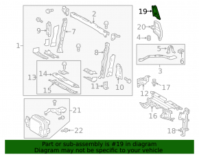 Left radiator seal Toyota Rav4 13-18
