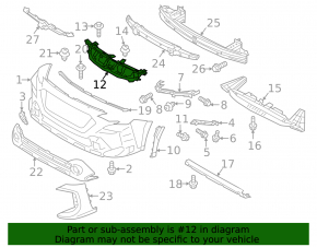 Front bumper mount central upper Subaru Outback 20-