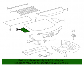 Side trim trunk floor left Toyota Rav4 13-18