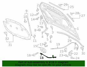 Bonnet Release Cable Front VW Golf 15-21