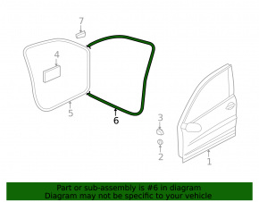 Door seal front left VW Tiguan 09-17