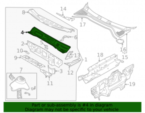 Metal windshield wiper pan for VW Jetta 19-24
