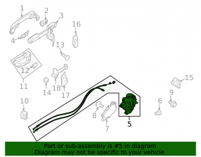 Subaru B10 Tribeca rear right door lock with actuator