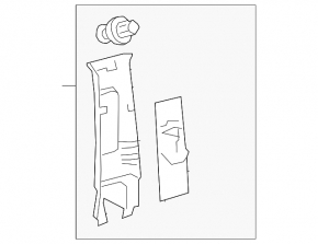 Center pillar trim upper belt right Toyota Venza 21- gray