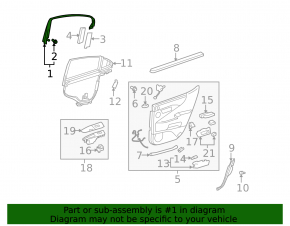 Door trim, inner upper rear left, Lexus LS460 LS600h 07-17, black