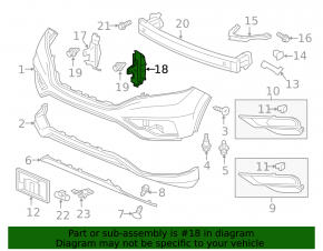 Radiator deflector left Honda CRV 15-16