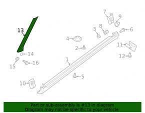 Right front pillar molding Nissan Kicks 18-24