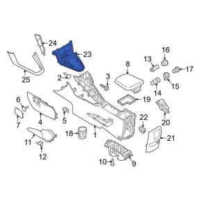 Ford Focus mk3 15-18 center console trim, gray
