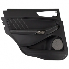 Door trim card rear left Ford Edge 19-24 leather black with gray stitching, ST