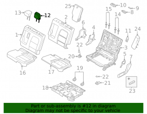 Ford Escape MK4 21-22 rear right headrest, beige and black cloth for cleaning