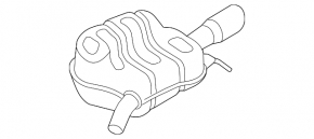 Muffler rear part with barrel right VW Jetta 19- 2.0T GLI