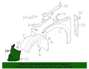 Front left fender liner for Volkswagen Arteon 22-23