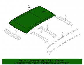 Metal roof for BMW X5 F15 2014-2018 with panoramic windows, sawn off, butt