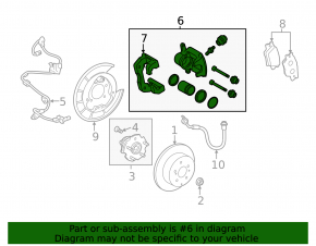 Rear right caliper Toyota Rav4 06-12 rusty