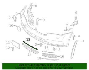 Front bumper molding central BMW 7 G11 G12 16-19 chrome