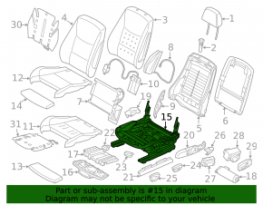 Left driver's seat runner for BMW 3 F30 12-18 without frame