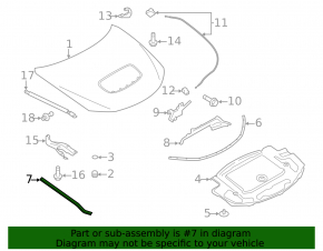 Seal wing hood-wing left Subaru Impreza WRX GH 08-14