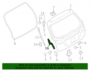 Trunk door trim right Subaru Outback 15-19