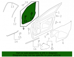Front left door seal Subaru Forester 19-24 SK