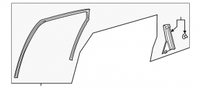 Glass seal rear right Honda Clarity 18-18 usa