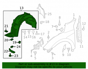 Front right mudguard Honda Civic X FC 19-21