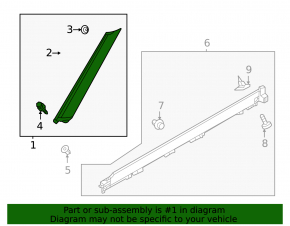 Mitsubishi Outlander 2020 22-25 A-pillar trim, front left outer