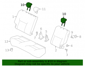 Headrest 2nd row left Nissan Kicks 18-24